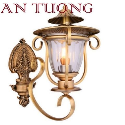  đèn trang trí ngoài trời treo vách tường ngoài trời bằng đồng cổ điển 033 