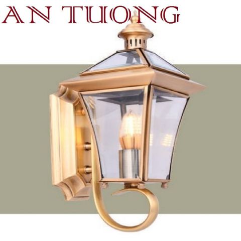  đèn trang trí ngoài trời treo vách tường ngoài trời bằng đồng cổ điển 035 