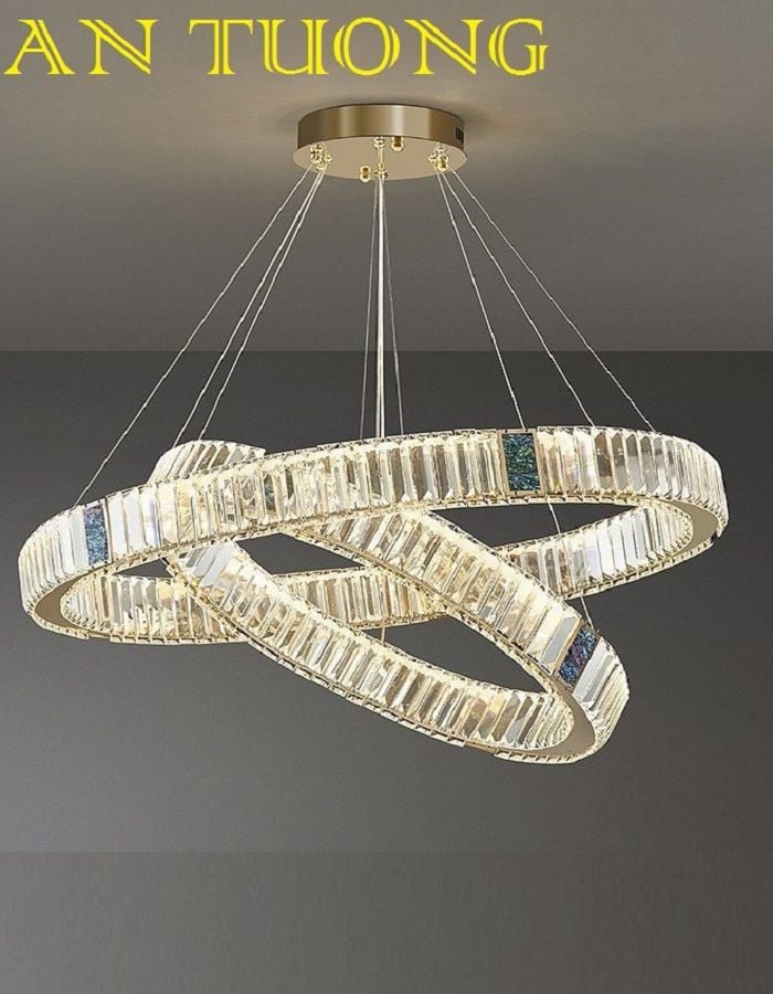 đèn chùm pha lê led trang trí phòng khách đẹp, hiện đại - đèn chùm trang trí căn hộ chung cư 04