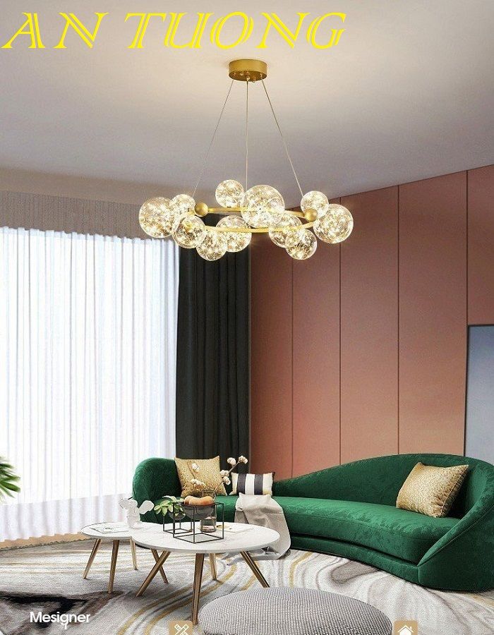 đèn thả trang trí phòng khách đẹp, hiện đại - đèn thả trang trí căn hộ chung cư 023
