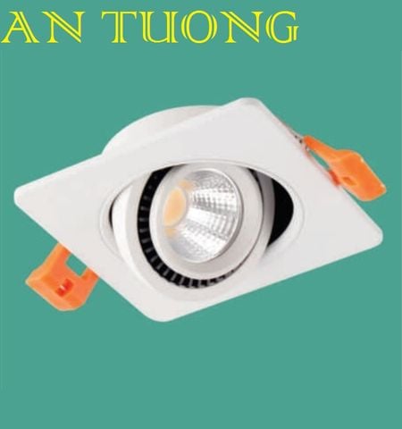  đèn led spotlight âm trần xoay chiếu điểm vuông COB 3w - góc chiếu 45 độ, góc xoay 90 độ 