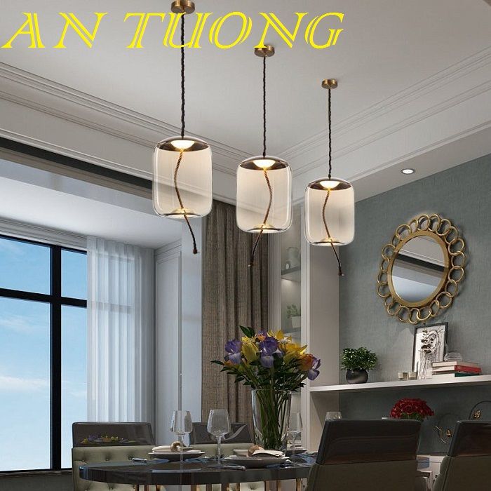 đèn thả trần, đèn thả trang trí bàn ăn, trang trí quầy bar, trang trí đảo bếp 01