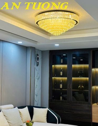 Đèn chùm pha lê ốp trần phòng khách đẹp, hiện đại 0010 