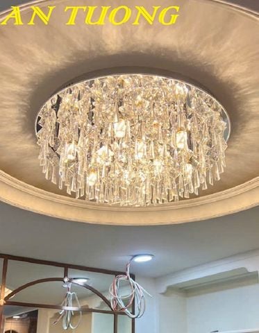  Đèn chùm pha lê ốp trần phòng khách đẹp, hiện đại 0012 