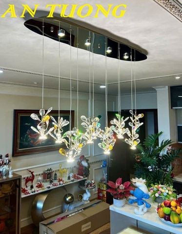  đèn thả bàn ăn pha lê trang trí phòng ăn, phòng bếp đẹp hiện đại 0012 
