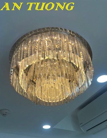  Đèn chùm pha lê ốp trần phòng khách đẹp, hiện đại 005 