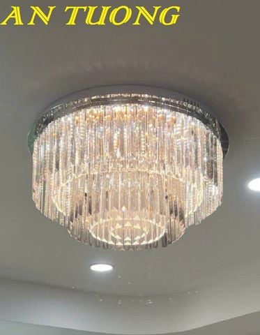  Đèn chùm pha lê ốp trần phòng khách đẹp, hiện đại 005 