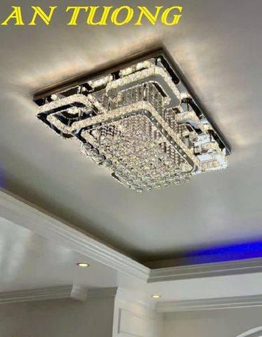  Đèn chùm pha lê ốp trần phòng khách đẹp, hiện đại 006 