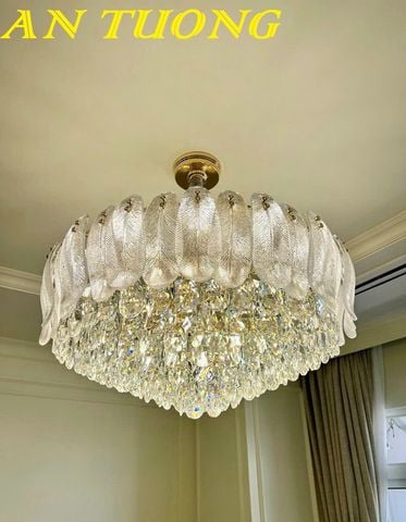  đèn chùm pha lê thả trần phòng khách đẹp hiện đại 005 