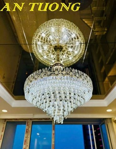  đèn chùm pha lê thả trần phòng khách đẹp hiện đại 007 