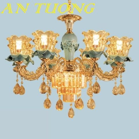  đèn chùm tân cổ điển đẹp giá rẻ trang trí phòng khách tân cổ điển 015 