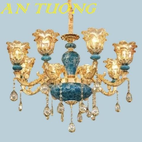  đèn chùm tân cổ điển đẹp giá rẻ trang trí phòng khách tân cổ điển 017 