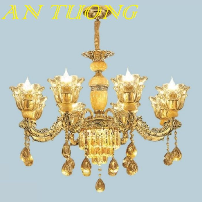 đèn chùm tân cổ điển đẹp giá rẻ trang trí phòng khách tân cổ điển 020
