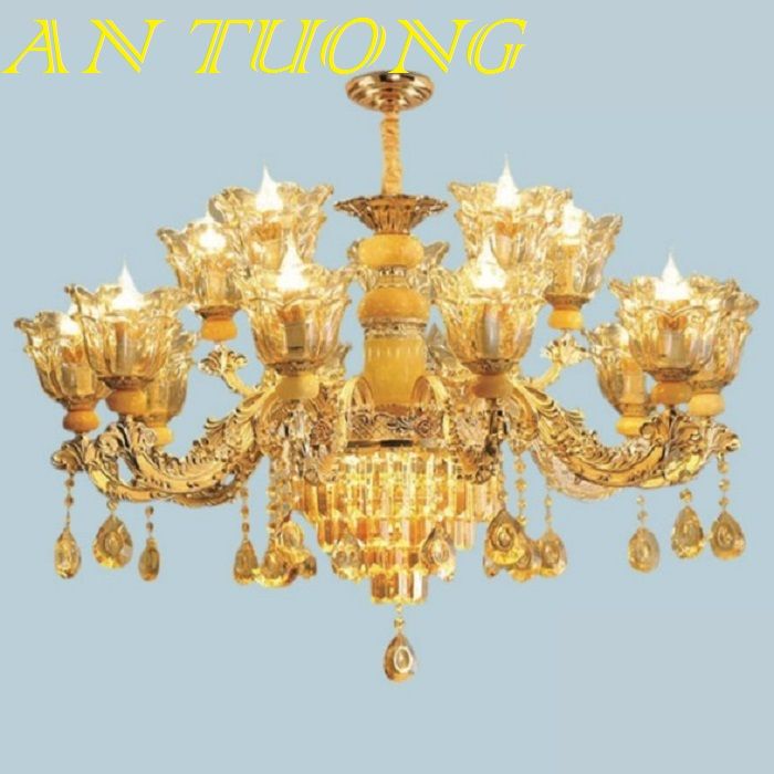 đèn chùm tân cổ điển đẹp giá rẻ trang trí phòng khách tân cổ điển 021