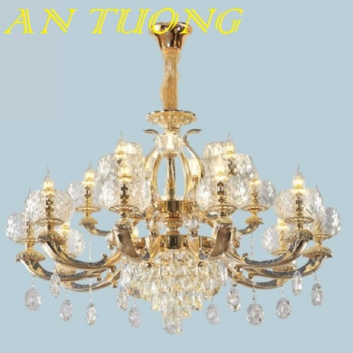 đèn chùm tân cổ điển đẹp giá rẻ trang trí phòng khách tân cổ điển 09