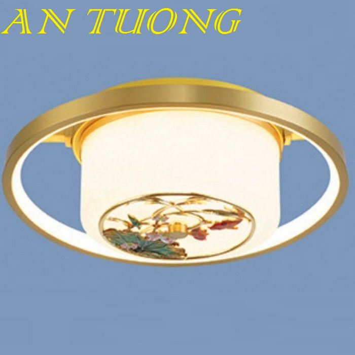 đèn đồng ốp trần trang trí ban công cổ điển, tân cổ điển 02 size 500mm