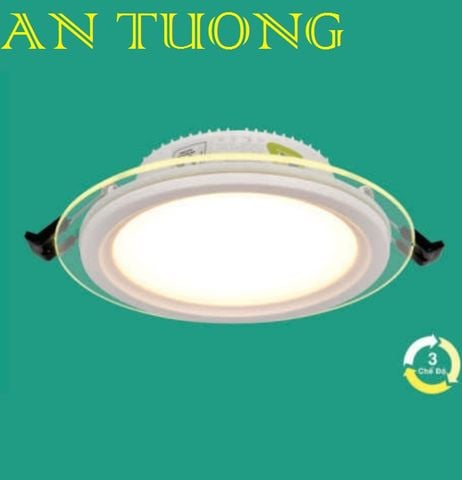  đèn led âm trần mặt kính 9w 3 màu, 3 chế độ ánh sáng, đổi màu ánh sáng 