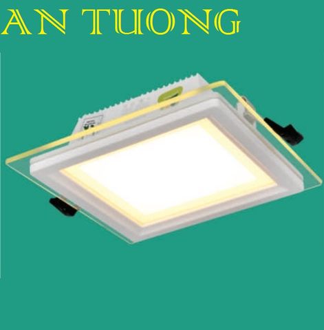  đèn led âm trần vuông mặt kính 12w, mặt kiếng 12w 