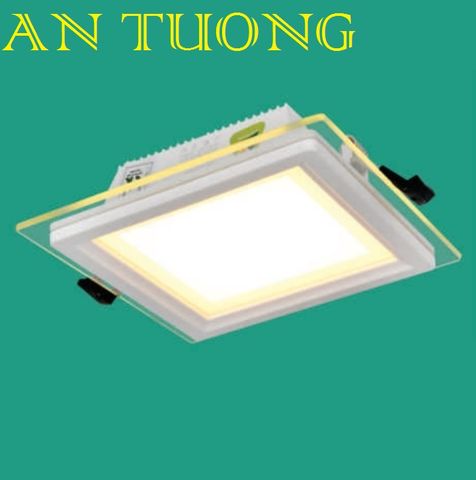  đèn led âm trần vuông mặt kính 18w, mặt kiếng1 8w 