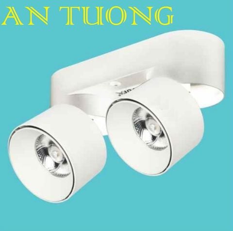  đèn led ốp nổi đôi spotlight xoay chiếu điểm 2 bóng 2 x 10w 