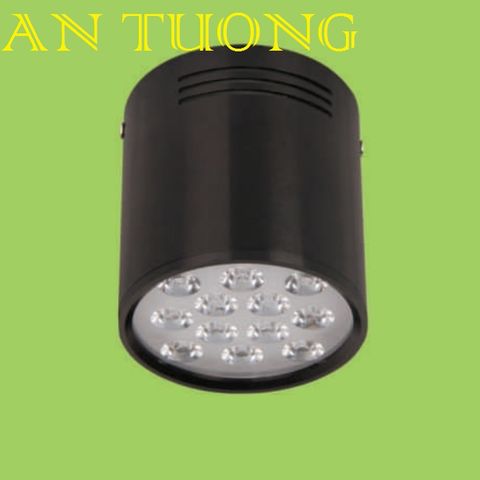  đèn lon led ốp trần mắt ết 12w vỏ đen 