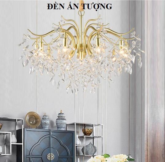 ĐÈN THẢ BÀN ĂN PHA LÊ LED ĐẸP MẮT HIỆN ĐẠI, SANG TRỌNG 021 - ĐÈN THẢ BÀN ĂN CĂN HỘ CHUNG CƯ