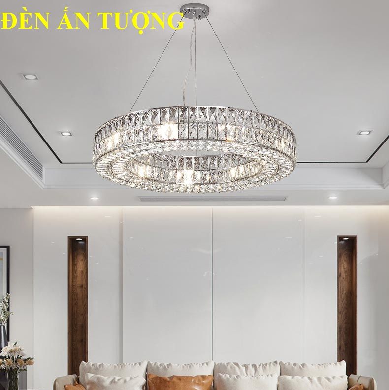 ĐÈN THẢ BÀN ĂN PHA LÊ LED ĐẸP MẮT HIỆN ĐẠI, SANG TRỌNG 034 - ĐÈN THẢ BÀN ĂN CĂN HỘ CHUNG CƯ