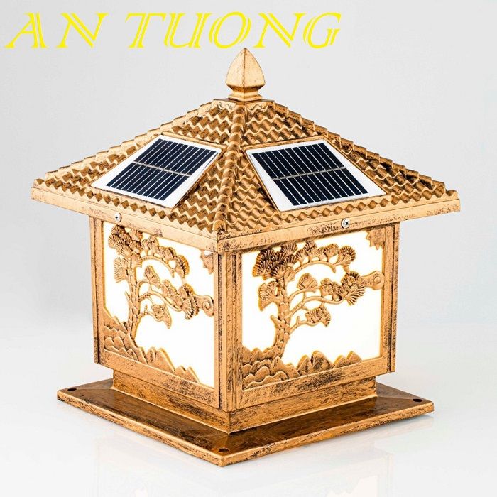 đèn trụ cổng năng lượng mặt trời 250x250mm, 25x25cm
