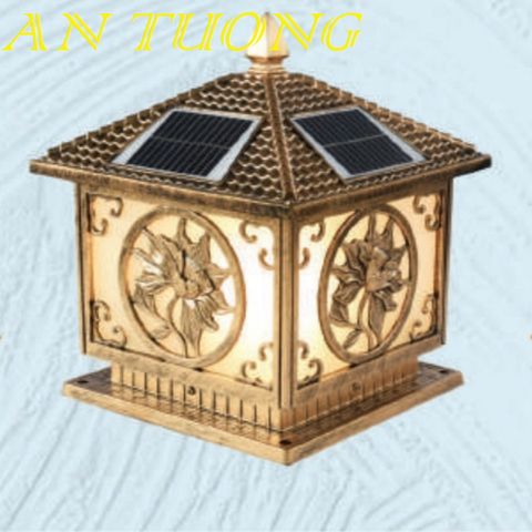  đèn trụ cổng năng lượng măt trời kích thước đèn 300x300mm, 30x30cm 022 