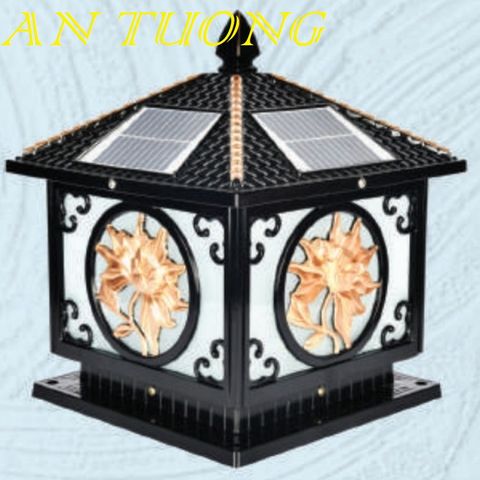  đèn trụ cổng năng lượng măt trời kích thước đèn 400x400mm, 40x40cm 011 