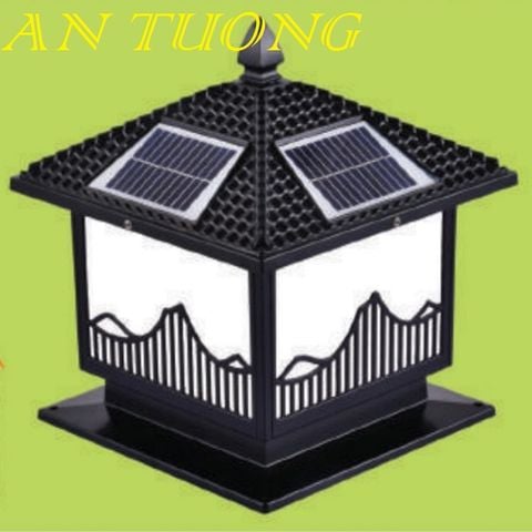  đèn trụ cổng năng lượng măt trời kích thước đèn 400x400mm, 40x40cm 033 