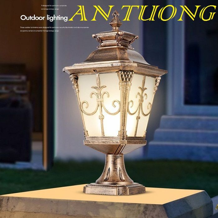 đèn trụ cổng trang trí đầu cột 02 size 160mm, cao H450mm