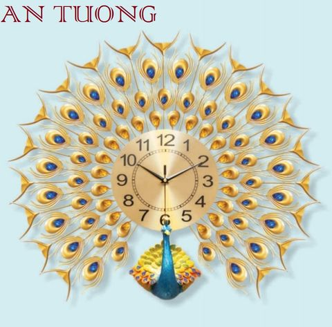  ĐỒNG HỒ TRANG TRÍ, ĐỒNG HỒ DECOR TRANG TRÍ PHÒNG KHÁCH - ĐỒNG HỒ HÌNH CHIM CÔNG 