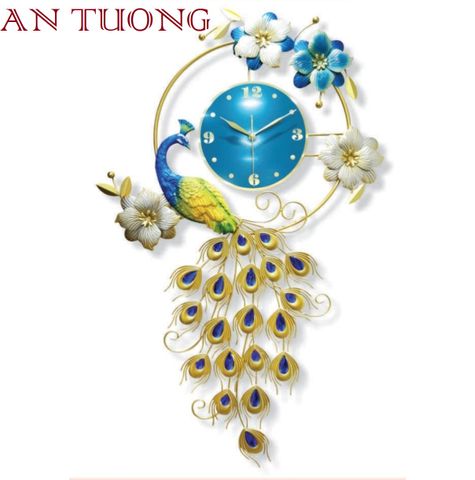  ĐỒNG HỒ TRANG TRÍ, ĐỒNG HỒ DECOR TRANG TRÍ PHÒNG KHÁCH - ĐỒNG HỒ HÌNH CHIM CÔNG 