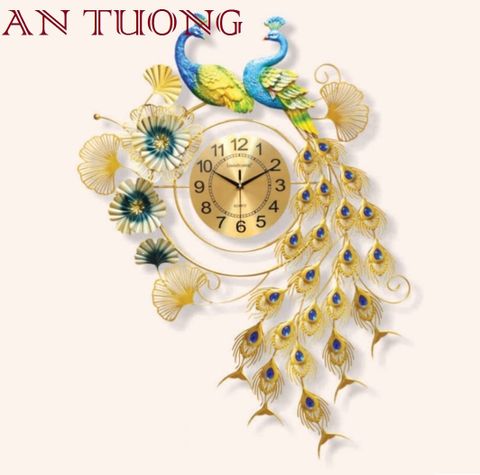  ĐỒNG HỒ TRANG TRÍ, ĐỒNG HỒ DECOR TRANG TRÍ PHÒNG KHÁCH - ĐỒNG HỒ HÌNH CHIM CÔNG 