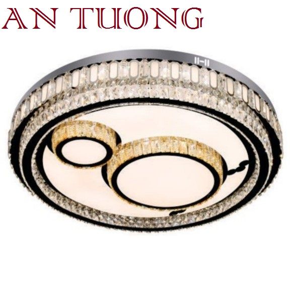 đèn mâm ốp trần pha lê led trang trí phòng khách, nhà phố, biệt thự cổ điển tân cổ điển 023