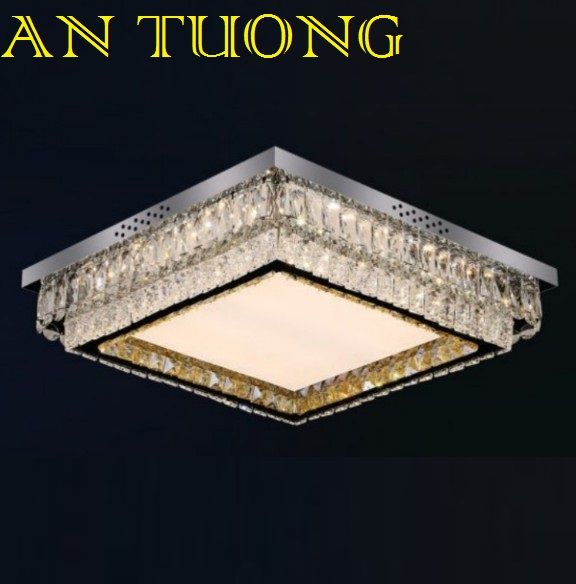 đèn mâm ốp trần pha lê led trang trí phòng khách, nhà phố, biệt thự cổ điển tân cổ điển 035