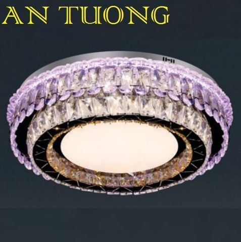  đèn mâm ốp trần pha lê led trang trí phòng khách, nhà phố, biệt thự cổ điển tân cổ điển 037 