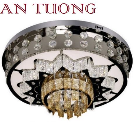  đèn mâm ốp trần pha lê led trang trí phòng khách, nhà phố, biệt thự cổ điển tân cổ điển 049 