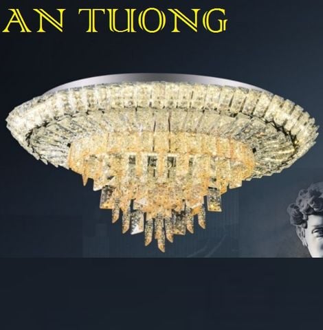  đèn mâm ốp trần pha lê led trang trí phòng khách, nhà phố, biệt thự cổ điển tân cổ điển 052 