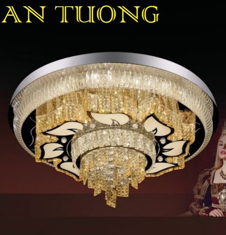  đèn mâm ốp trần pha lê led trang trí phòng khách, nhà phố, biệt thự cổ điển tân cổ điển 063 