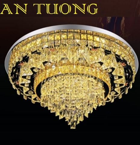  đèn mâm ốp trần pha lê led trang trí phòng khách, nhà phố, biệt thự cổ điển tân cổ điển 064 