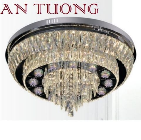  đèn mâm ốp trần pha lê led trang trí phòng khách, nhà phố, biệt thự cổ điển tân cổ điển 066 