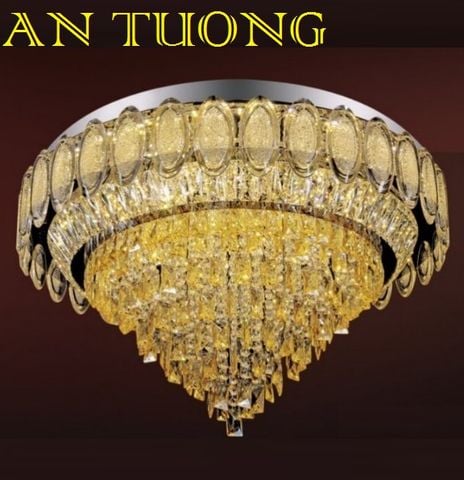  đèn mâm ốp trần pha lê led trang trí phòng khách, nhà phố, biệt thự cổ điển tân cổ điển 068 