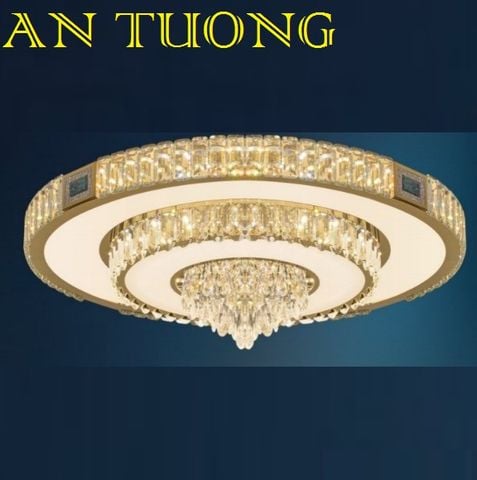  đèn mâm ốp trần pha lê led trang trí phòng khách, nhà phố, biệt thự cổ điển tân cổ điển 084 