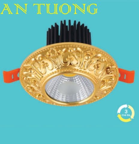  đèn led âm trần cổ điển, tân cổ điển 5w ánh sáng 3 màu, 3 chế độ, đổi màu  - bảo hành 3 năm 