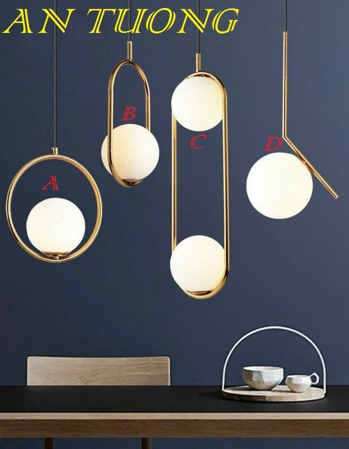 đèn thả trần trang trí phòng bếp đẹp, bàn đảo bếp phòng ăn hiện đại 024