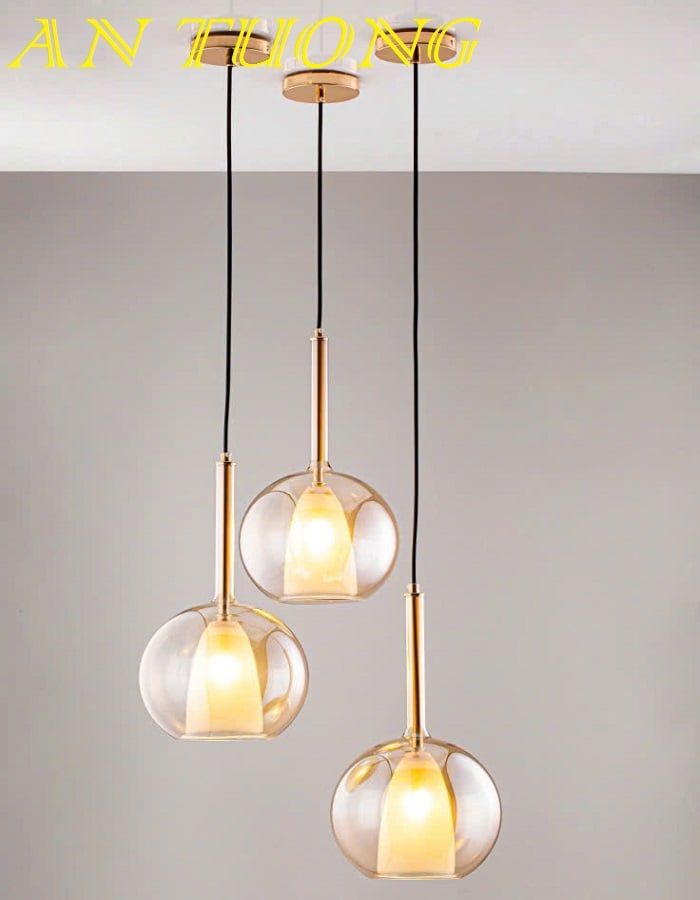 đèn thả trần trang trí phòng bếp đẹp, bàn đảo bếp phòng ăn hiện đại 029