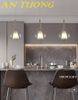 đèn thả trần trang trí phòng bếp đẹp, bàn đảo bếp phòng ăn hiện đại 032
