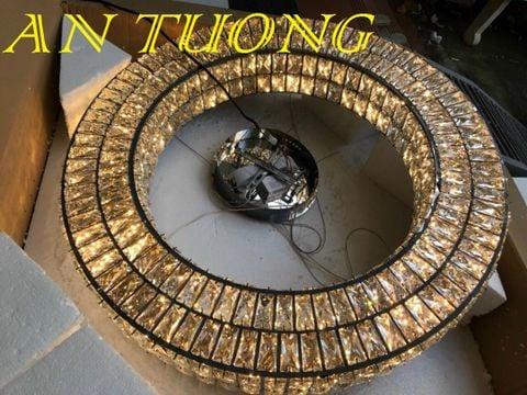  đèn chùm pha lê led trang trí phòng khách đẹp, hiện đại - đèn chùm trang trí căn hộ chung cư 016 ánh sáng LED 3 màu, 3 chế độ, đổi màu ánh sáng 